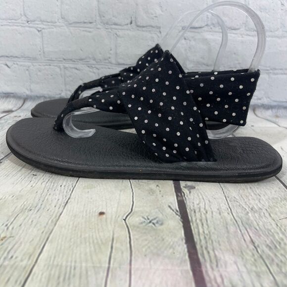 Sanuk Sandal Womens Size 10 Yoga Mat Thong Flat Polka Dots Sling Flip Flops - Picture 6 of 11
